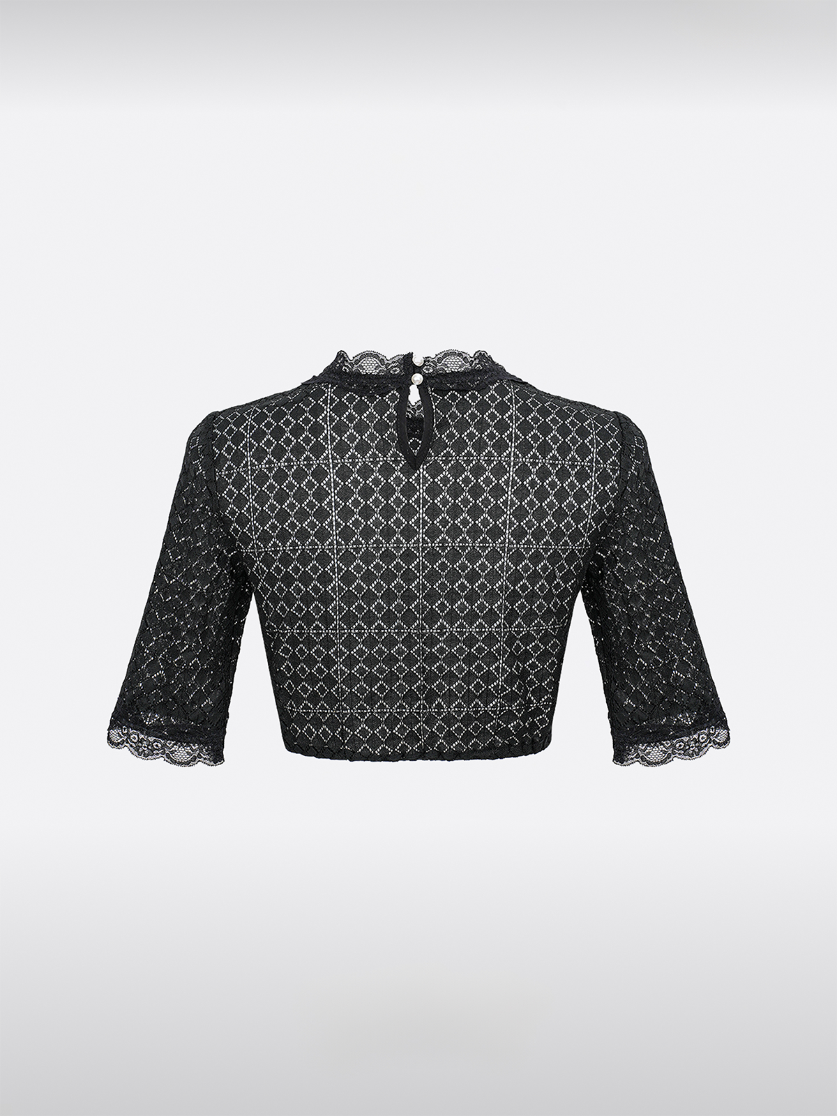 Schwarz Rundhals Dirndlbluse